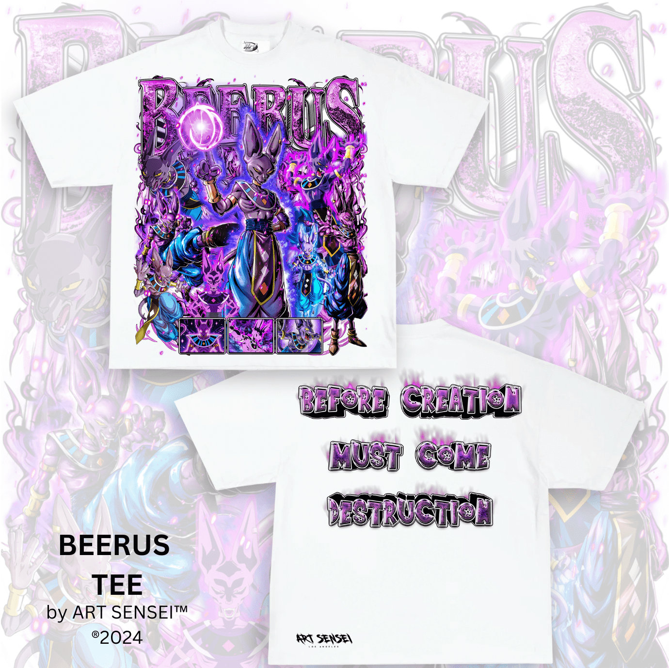 Art Sensei BEERUS TEE DOUBLE SIDE PRINT