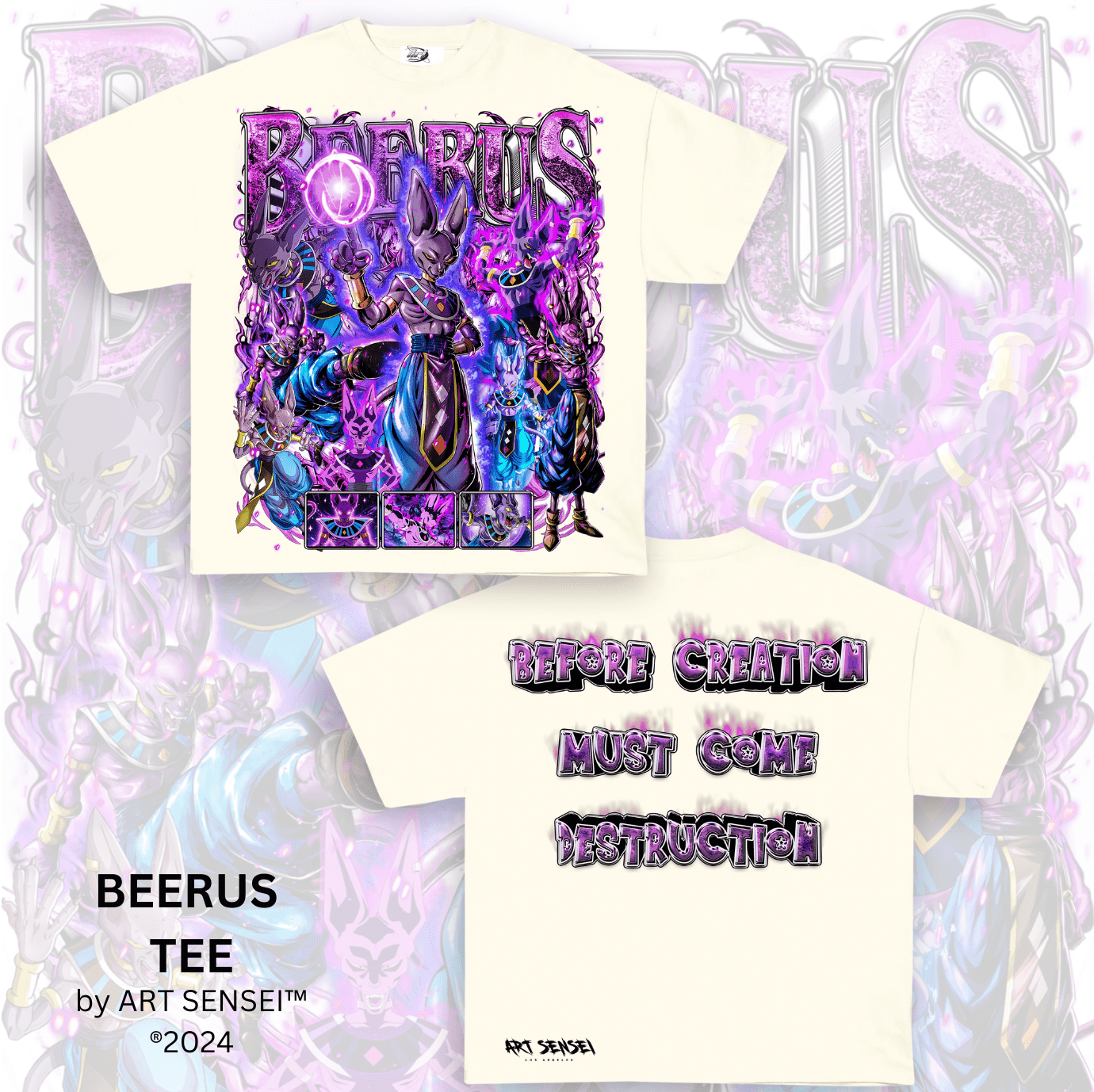 Art Sensei BEERUS TEE DOUBLE SIDE PRINT