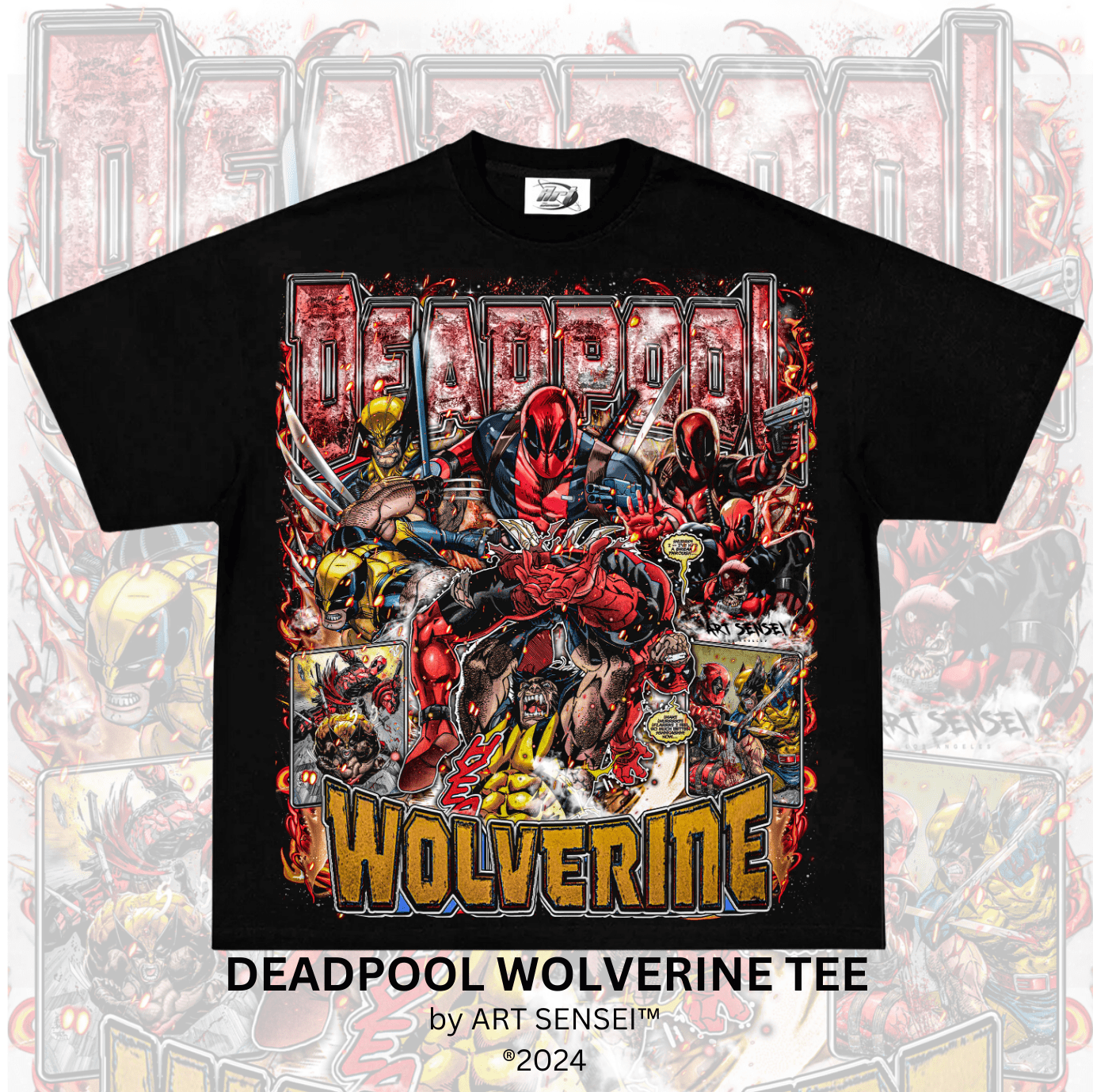 Art Sensei BLACK / S DEADPOOL WOLVERINE TEE