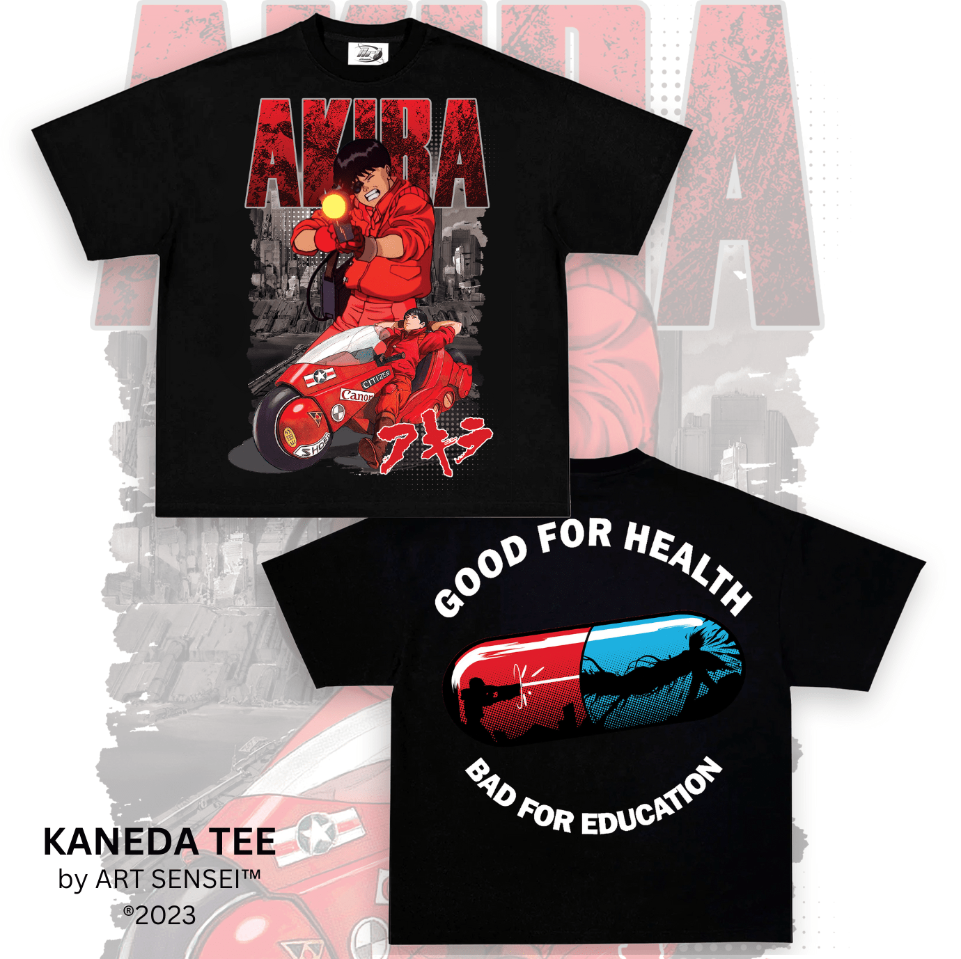 Art Sensei BLACK / S KANEDA TEE DOUBLE SIDE PRINT