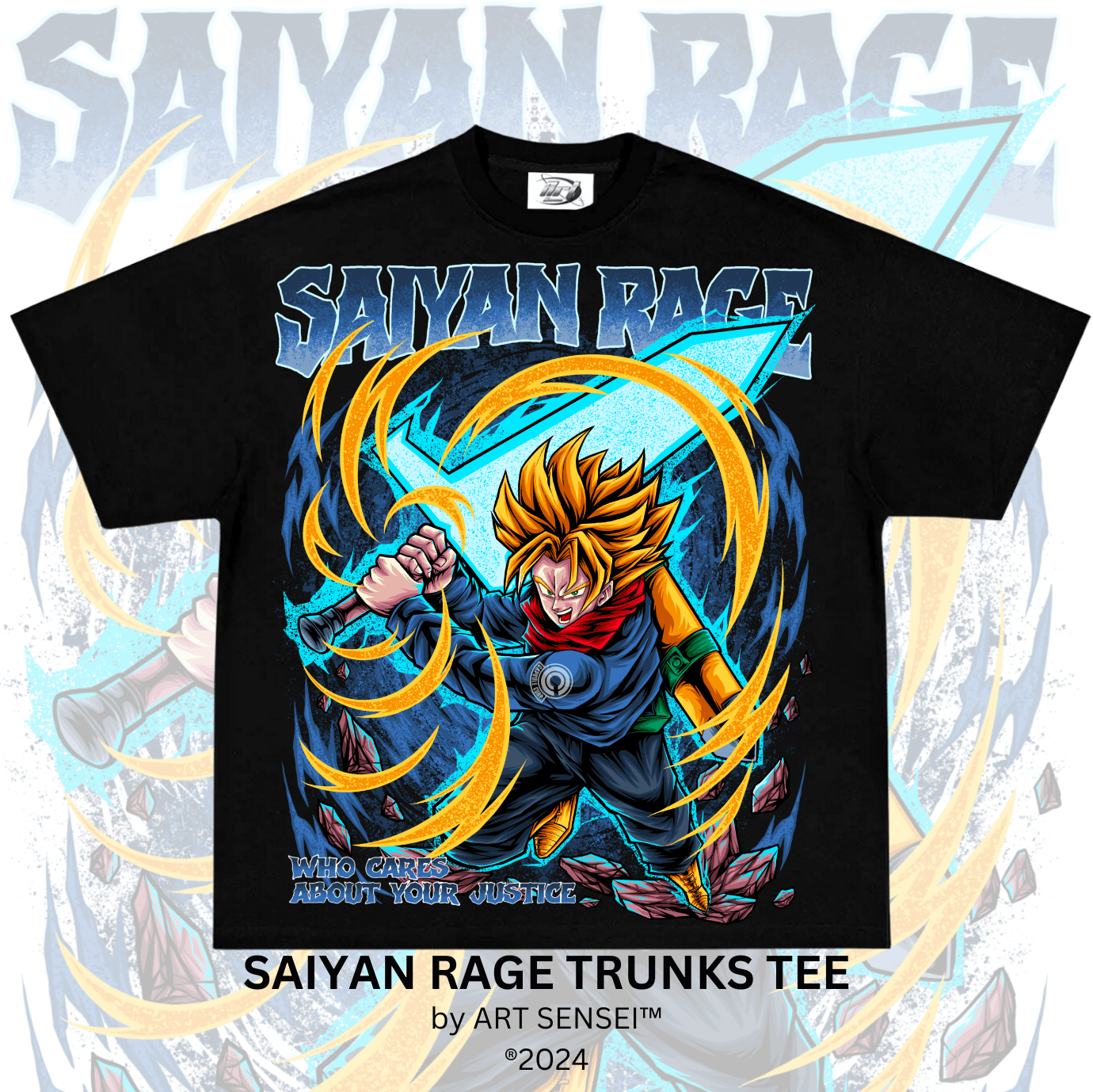 Art Sensei BLACK / S SAIYAN RAGE TRUNKS TEE