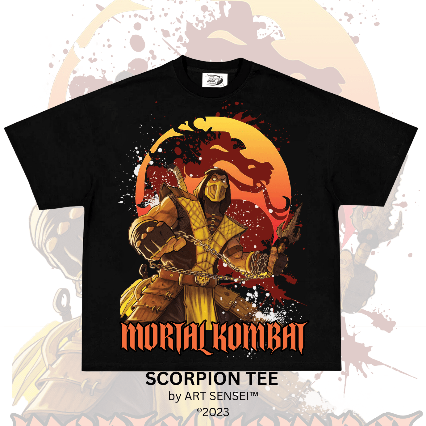 Art Sensei BLACK / S SCORPION RETRO TEE