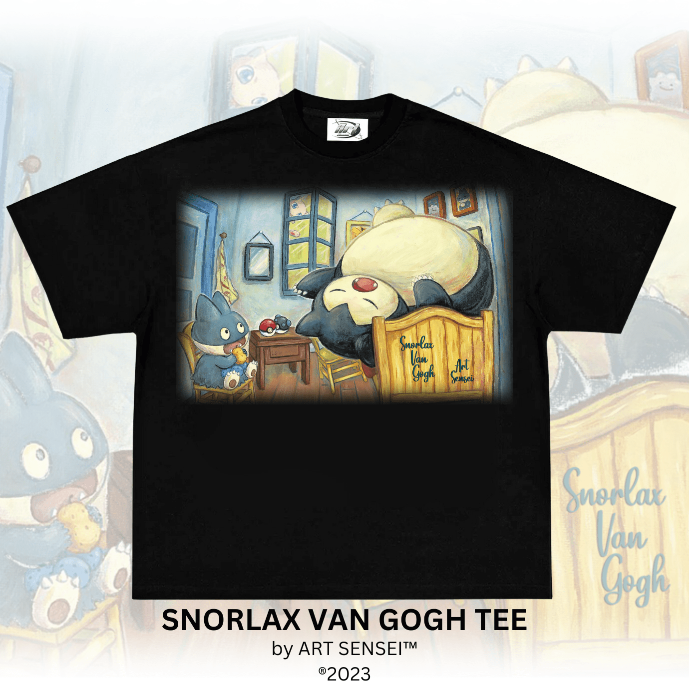 Art Sensei BLACK / S SNORLAX VAN GOGH TEE