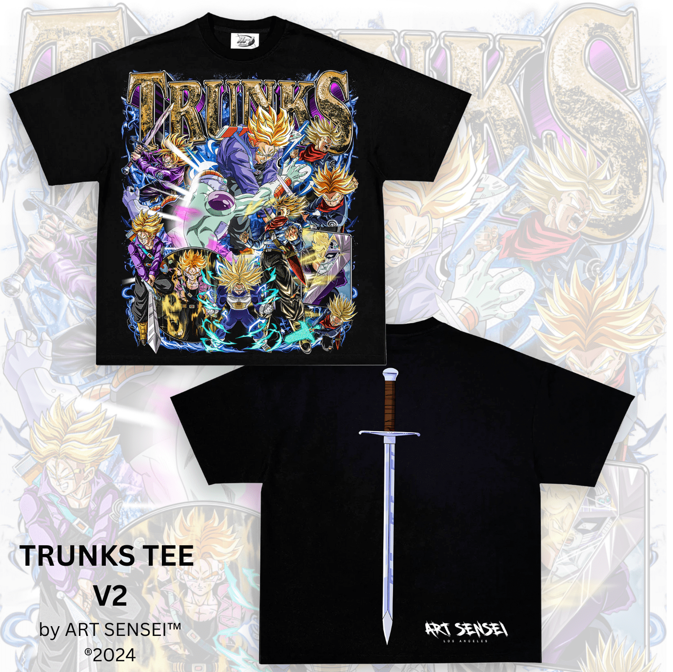 Art Sensei BLACK / S TRUNKS TEE V2 DOUBLE SIDE PRINT