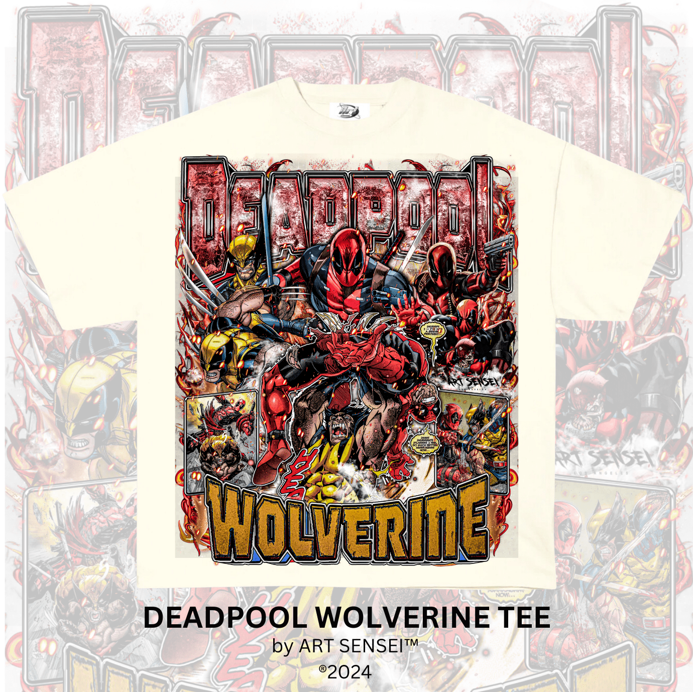 Art Sensei CREAM / S DEADPOOL WOLVERINE TEE