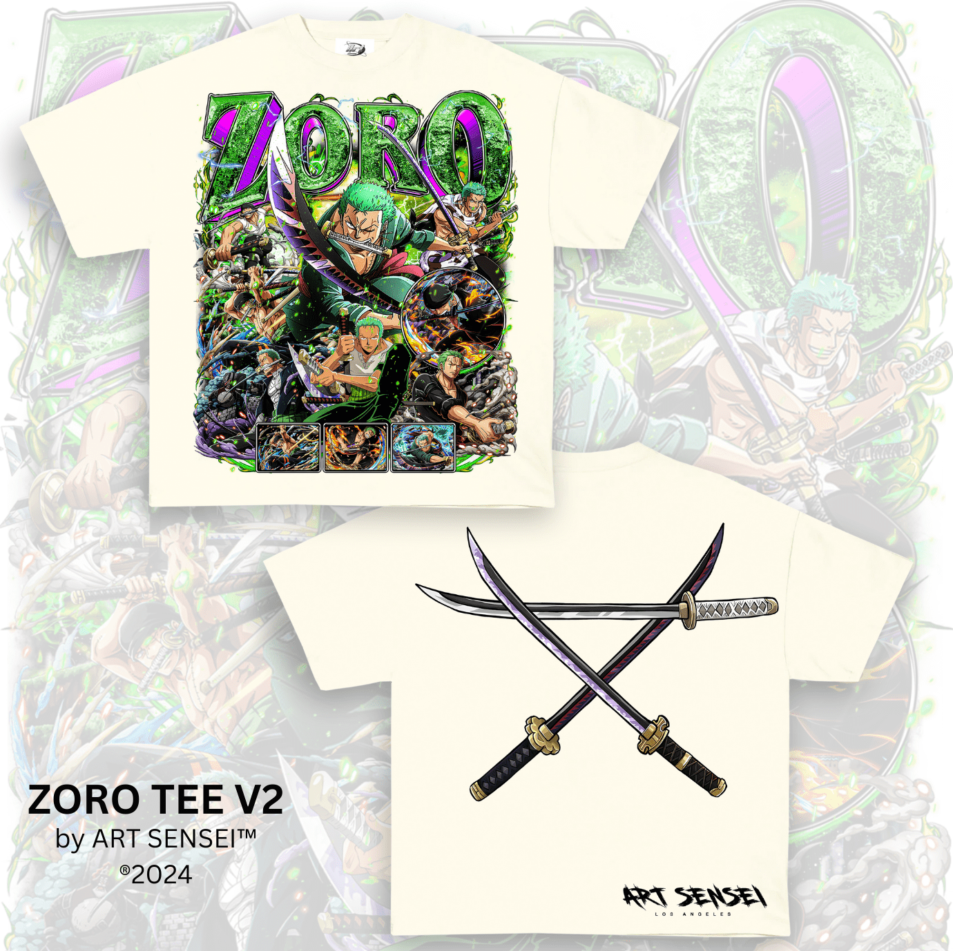 Art Sensei CREAM / S ZORO TEE V2 DOUBLE SIDE PRINT