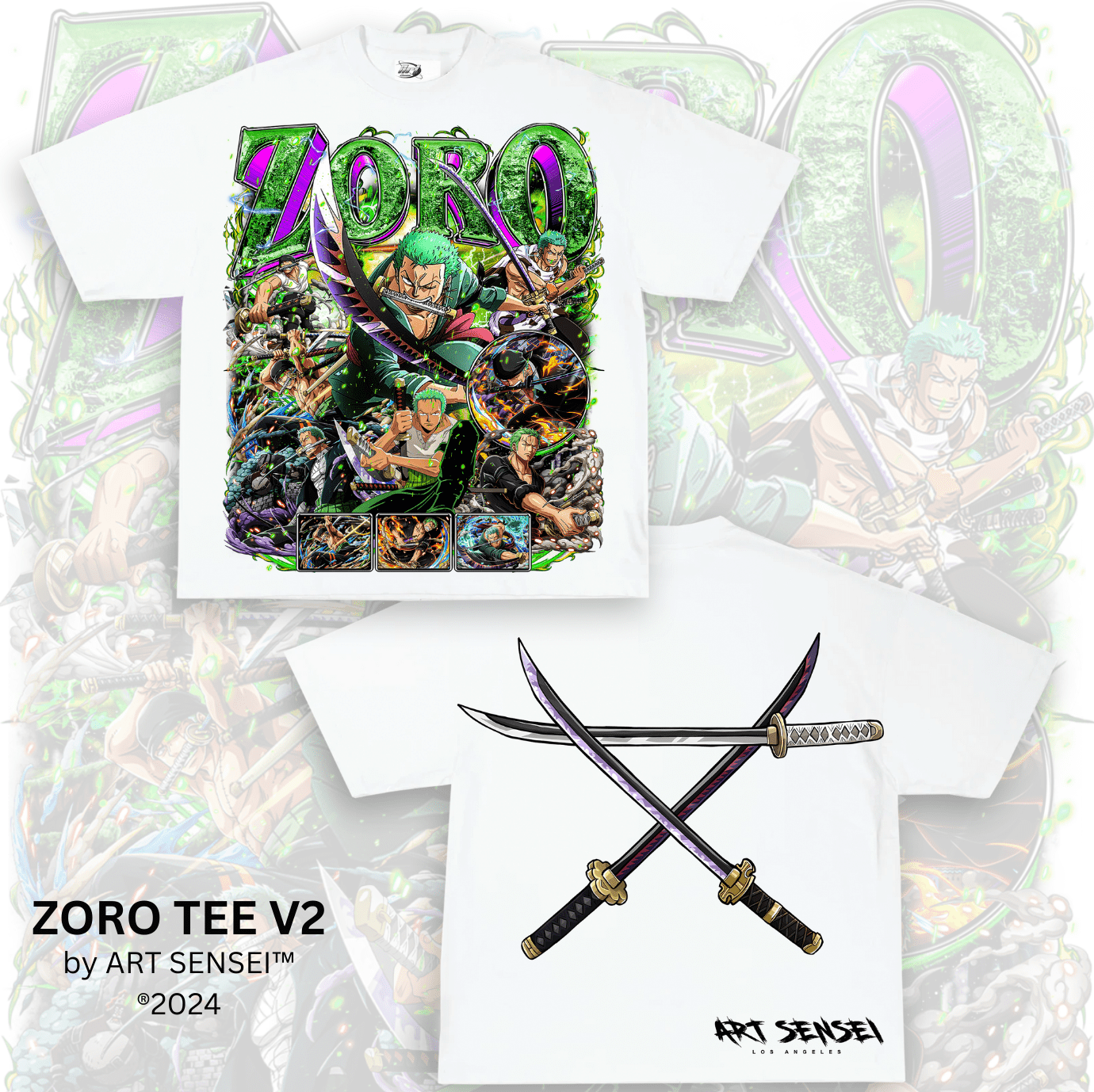 Art Sensei WHITE / S ZORO TEE V2 DOUBLE SIDE PRINT