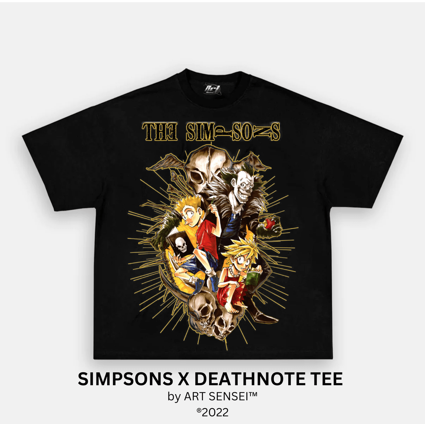 Art Sensei BLACK / S SIMPSONS X DEATHNOTE TEE (B)